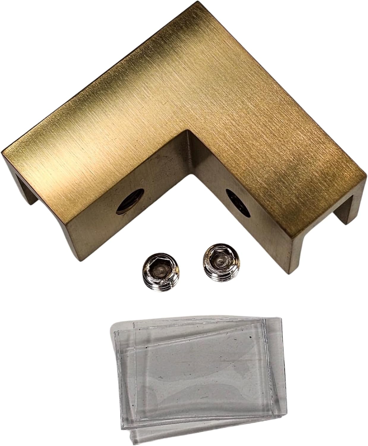 90 Degree Sleeve Over Shower Glass Clamp - Durable and Sturdy - Satin Gold (Satin Gold)